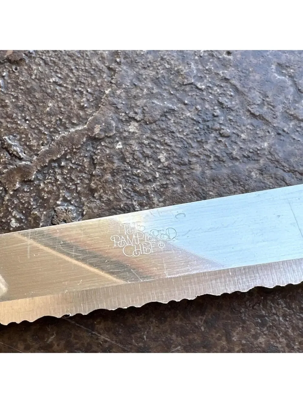 PAMPERED CHEF 9 inch Blade - Serrated BREAD KNIFE - Stainless #1285